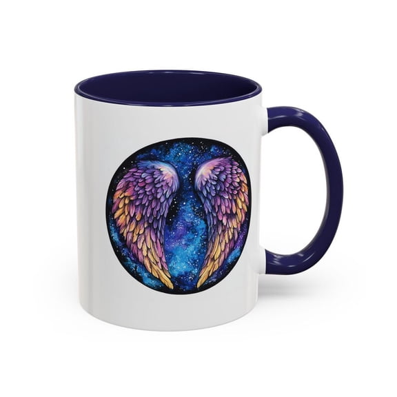 Celestial Wings Coffee Mug Spiritual Gift, Angel Wing Mug, Colorful Ceramic Cup, Dreamy DE1cor, Unique Coffee Lover Gift