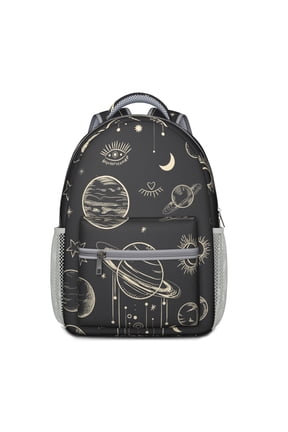 Celestial Witchy Backpack – Gothic Moon, Sun & Stars Astrology Design with Spiritual and Cosmic Patterns