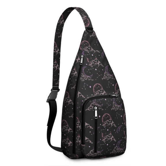 Celestial Witchy Shoulder Bag - Astrology-Inspired Design, Gothic Sling Bag for Men, Durable & Tactical