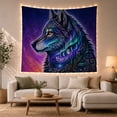 thumbnail image 1 of Celestial Wolf with Moon Phases and Mountains, Mystical Celestial Design for Nature Lovers, Wolf Art Wall Decor, Christmas Gift Tapestry Wall Hanging for Bedroom and Living Room, 1 of 7