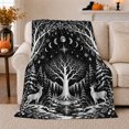 thumbnail image 1 of Celestial Woodland Deer Snowy Forest, Peaceful Woodland Scene, Warm Flannel Blanket for Cabin and Lodge with Detailed Artwork, Wildlife Lovers Housewarming Gift, Fantasy Home Decor, 1 of 9