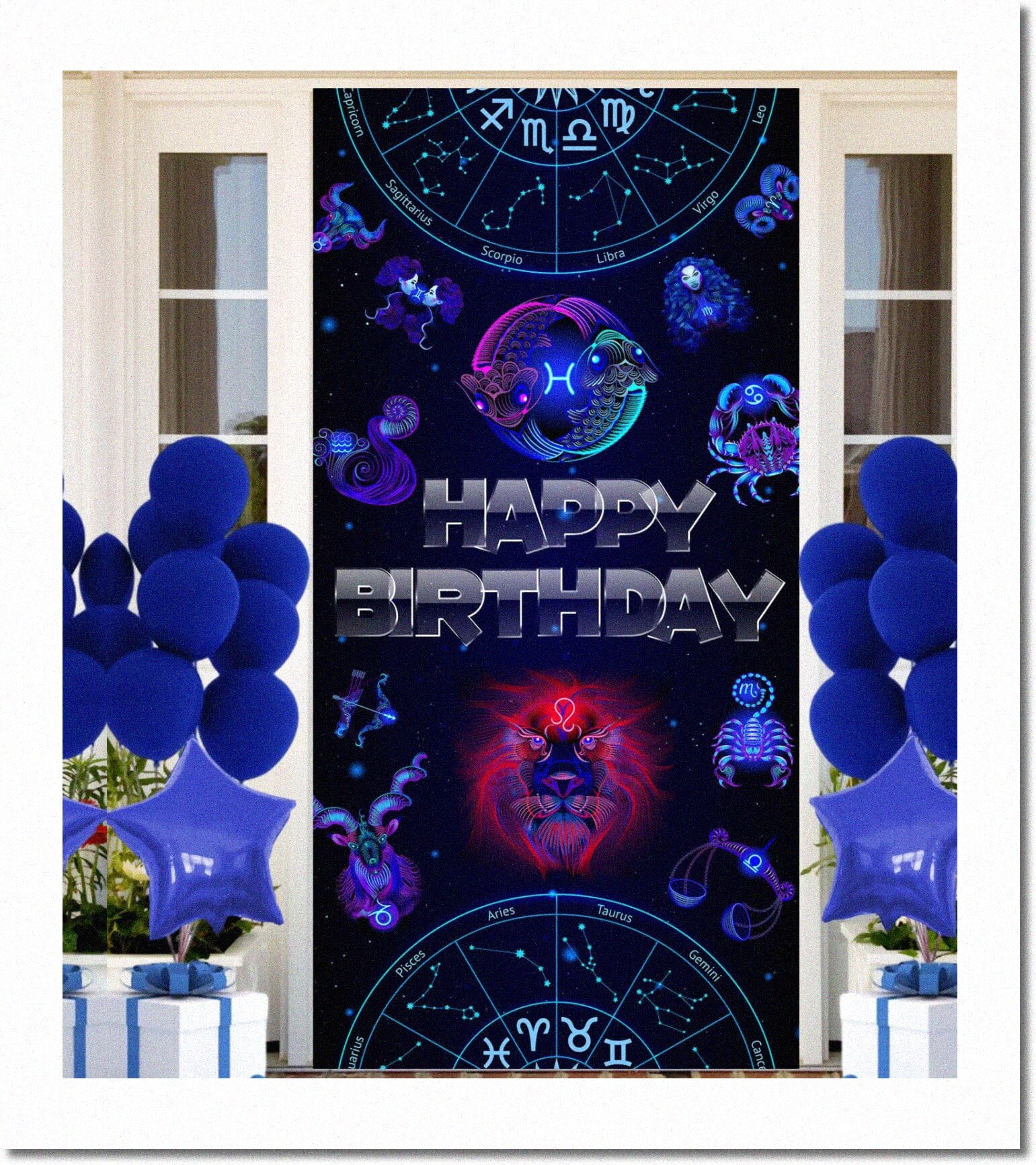 Celestial Zodiac Celebration Set Stellar Birthday Backdrop, Astrology