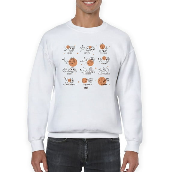 Celestial Zodiac Emoji - Astrology Horoscope Constellation Men's Sweatshirt