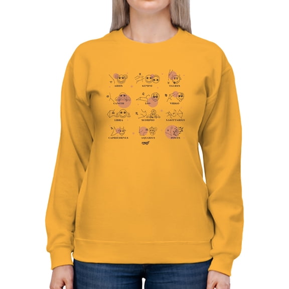 Celestial Zodiac Emoji - Astrology Horoscope Constellation Women's Sweatshirt