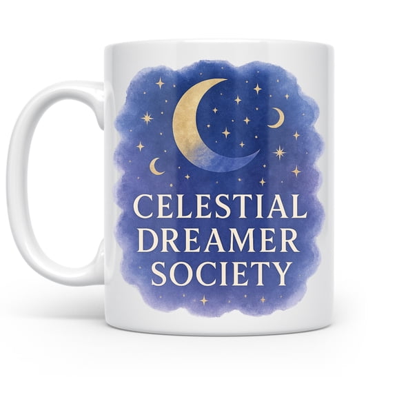 Celestial Dreamer 11 oz Coffee Mug - Astrology Lovers Morning Ritual White Ceramic Gift