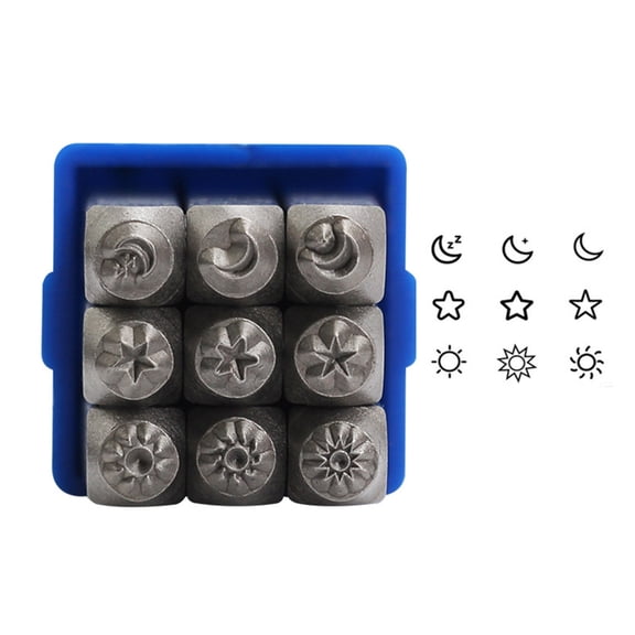 Celestials Designs Steel Metal Stamps Set for Crafting and Personalizing Jewelry Making with Sun Star Patterns