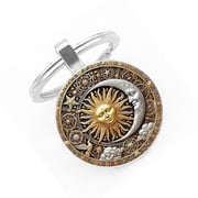 Celestials Key Accessory with Sun God Art and Gemstones That Changes in Light for Personalize Use Craft of Alloy