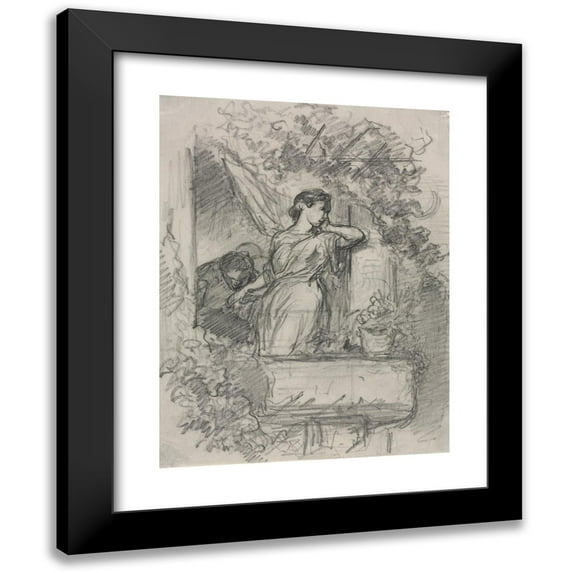 Celestin Nanteuil 15x18 Black Modern Framed Museum Art Print Titled - On the Balcony