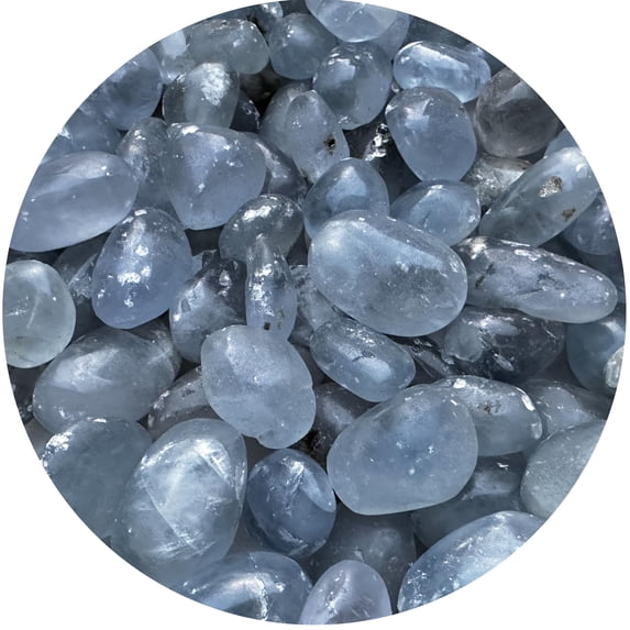 Celestite Tumbled Stones, Polished Natural Celestite Gemstone, Celestite Healing Crystals (Celestite, 0.5 Pound)