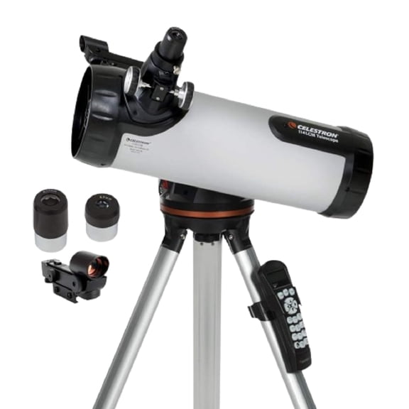 Celestron - 114LCM Computerized Newtonian Telescope - Telescopes for Beginners - 2 Eyepieces - Full-Height Tripod - Motorized Altazimuth Mount - Large 114mm Newtonian Reflector
