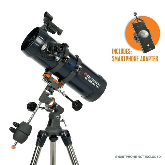 Celestron AstroMaster 114EQ Telescope with Basic Smartphone Adapter