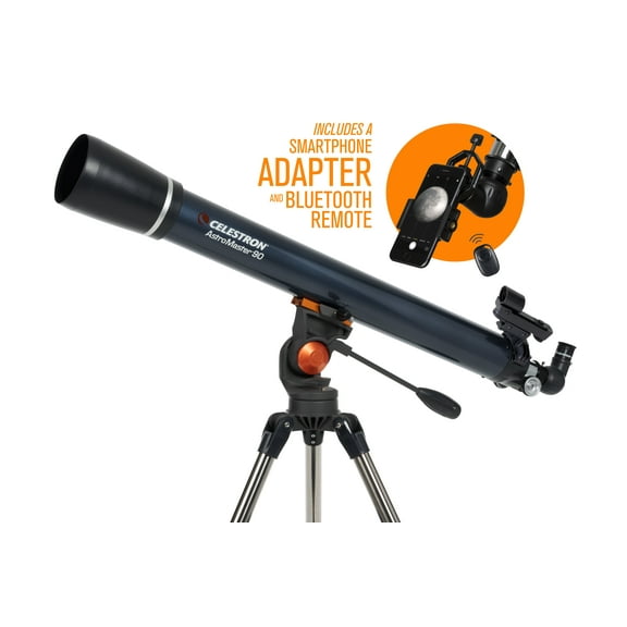 Celestron AstroMaster 90AZ Telescope with Smartphone Adapter & Bluetooth Remote