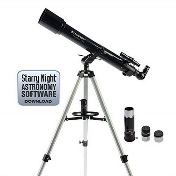 Celestron - PowerSeeker 70AZ Telescope - Manual Alt-Azimuth Telescope for Beginners - Compact and Portable - BONUS Astronomy Software Package - 70mm Aperture