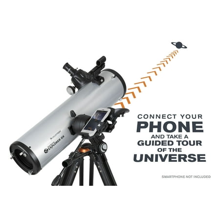 Celestron - Starsense Explorer DX 130AZ Smartphone App-Enabled Newtonian Reflector Telescope - Silver/Black