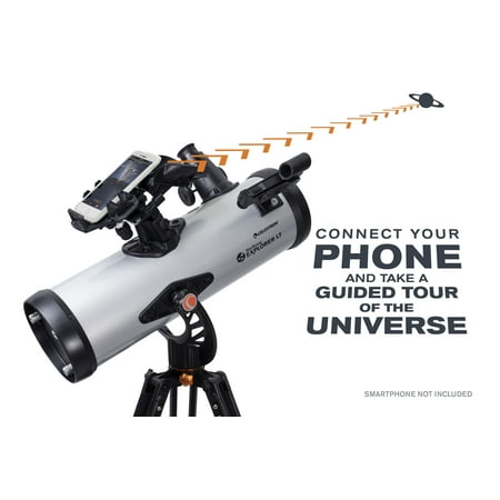 Celestron - Starsense Explorer LT 114AZ Telescope App-Enabled Newtonian Reflector Telescope - Silver/Black