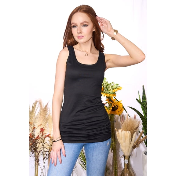 Celete's Women's Summer Small-3X Sleeveless Long Tank Top and Dress Made in the USA Available in Missy and Plus Size