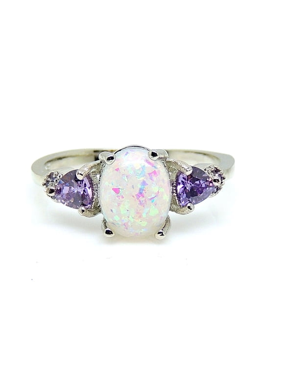 Celia Fire Opal Ring Purple Engagement Womens Ginger Lyne Collection
