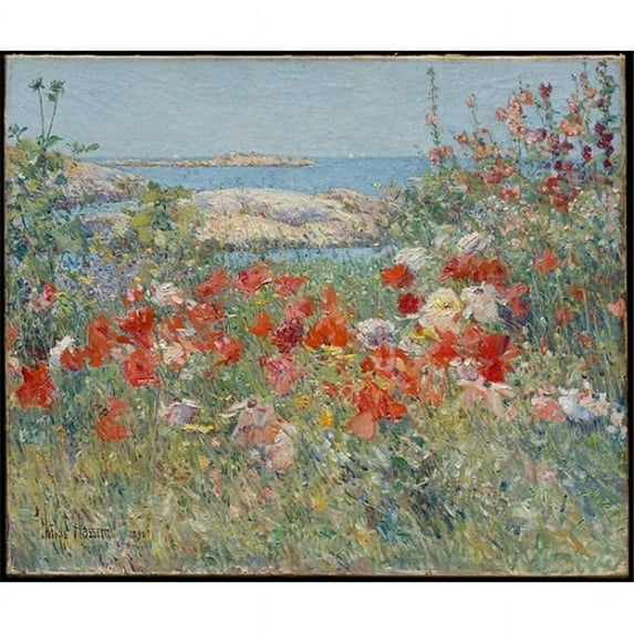 Celia Thaxters Garden Isles of Shoals Maine Poster Print by Childe Hassam - American Dorchester Massachusetts 1859 1935 East Hampton New York - 18 x 24
