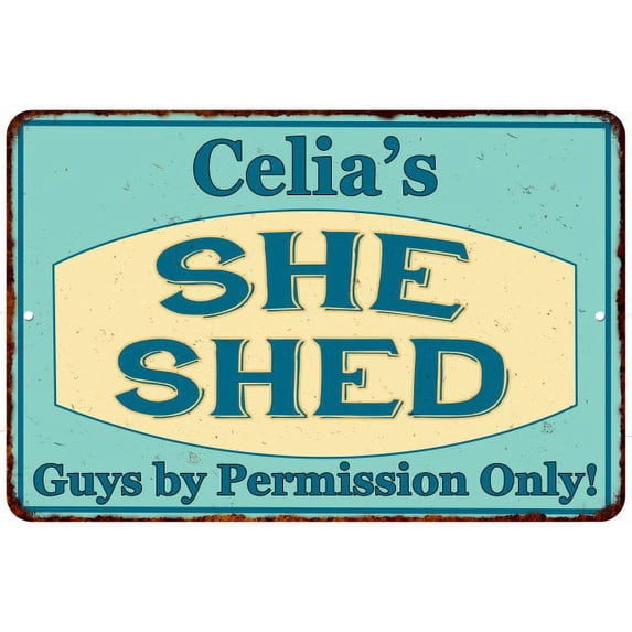 Celia's SHE SHED Metal Sign Wall Decor Gift 8x12 108120039374