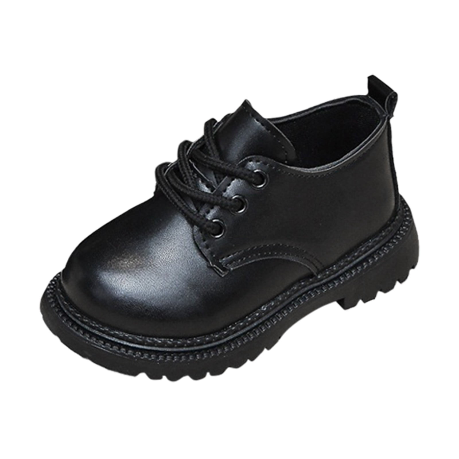 Fancy Kids Classic Brown Leather Formal Lace-Up Dress Shoe main image 1