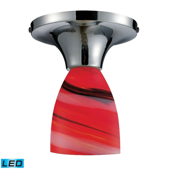 Celina 1-Light Semi Flush Mount in Polished Chrome with Candy Glass