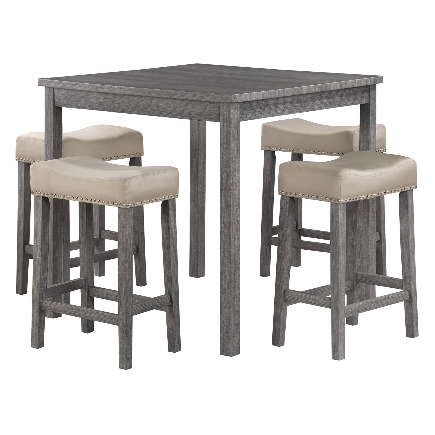 Celina 5-Piece Antique Gray Counter Height Dining Set