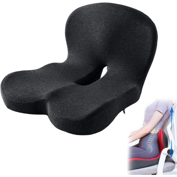 Celina Orthopedic Cushion, Celina Seat Cushion - Car Cushion with L Shaped Ergonomic Design, Memory Foam Seat Cushion for Office Chair, Car and Gaming Seat (Gray Mix)
