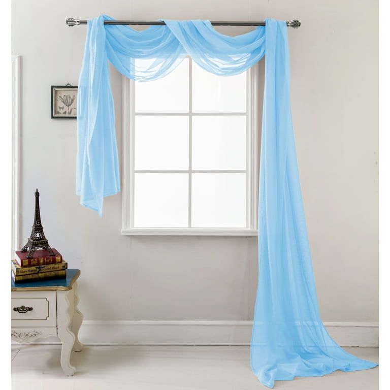 Blue curtain scarf deals