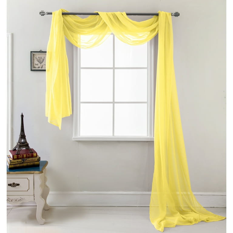 Celine 55 x 216 in. Sheer Curtain Scarf in Neon Yellow Walmart