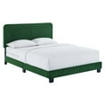 thumbnail image 1 of Celine Channel Tufted Performance Velvet King Bed Emerald, 1 of 7