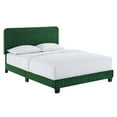 thumbnail image 1 of Modway Celine Channel Tufted Performance Velvet Twin Platform Bed in Emerald, 1 of 9
