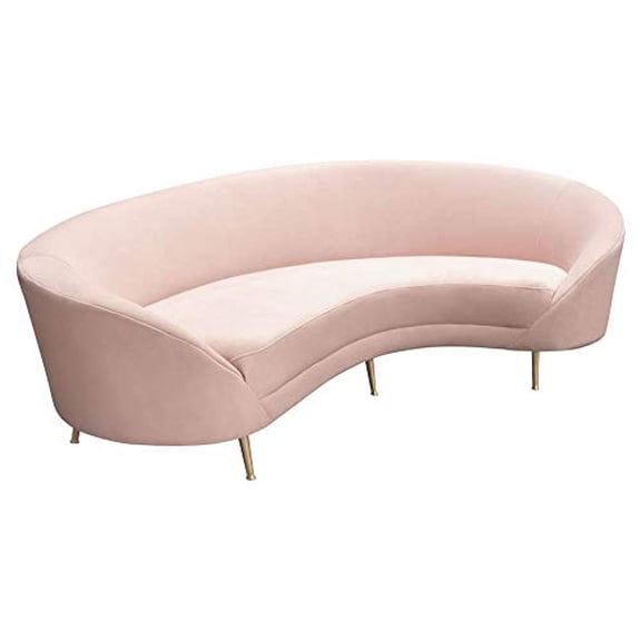 Celine Curved Sofa in Light Cream Velvet