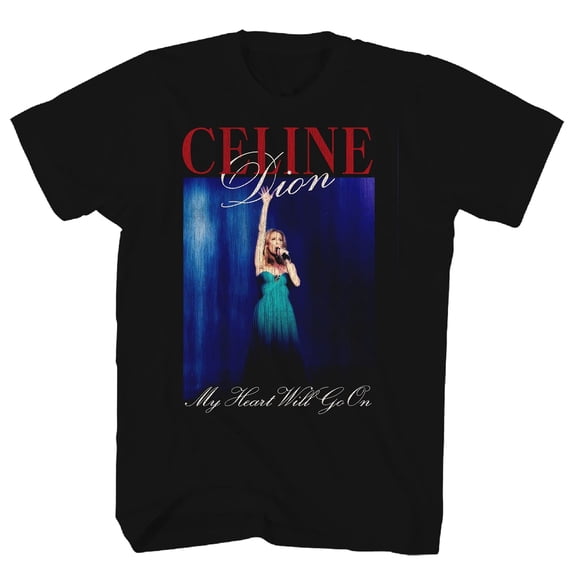 Celine Dion Men's My Heart Will Go On T-Shirt Black Medium | Officially Licensed Merchandise