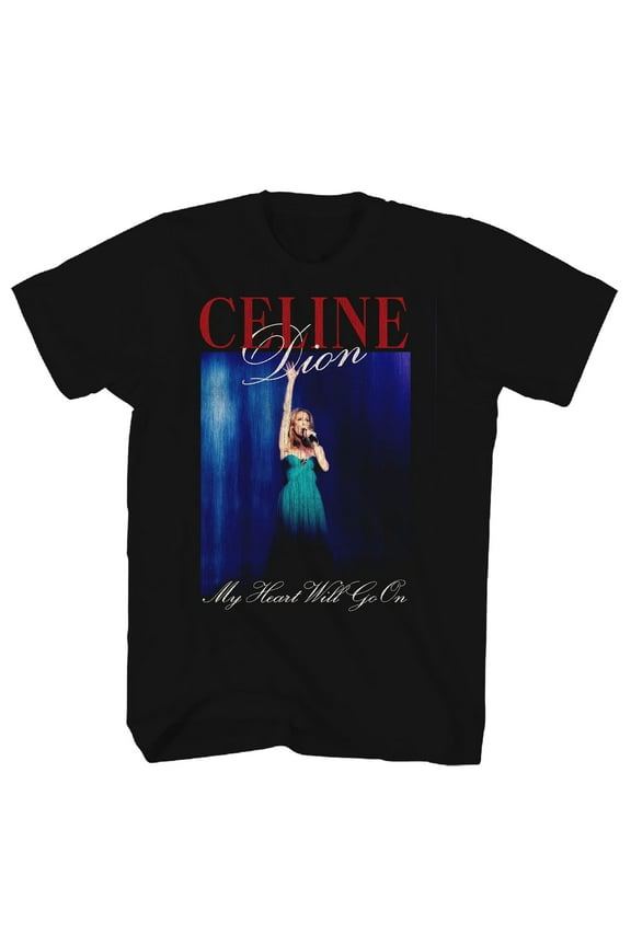 Celine Dion Men's My Heart Will Go On T-Shirt Black Medium | Officially Licensed Merchandise
