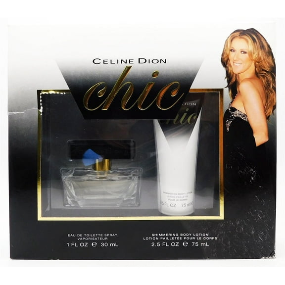 Celine Dion chic Set: Eau De Toilette Spray 1 Fl Oz., Shimmering Body Lotion 2.5 Fl Oz.
