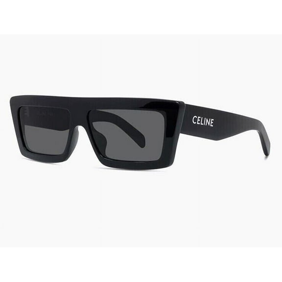 Celine Italy Women's Rectangular Fashion Sunglasses, Black/Gray