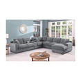 thumbnail image 1 of Celine Light Gray Chenille Sectional Rt-Facing Chaise Cupholders Charging Ports, 1 of 6