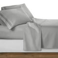 thumbnail image 1 of Celine Linen 4-Piece Super Soft Bed Sheet Set, King – 1500 Thread Count, Silver – Easy Care, Wrinkle Resistant, Microfiber, 1 of 2