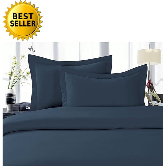 Celine Linen Best, Softest, Coziest Duvet Cover Ever! 1500 Series Egyptian Quality Luxury Super Soft WRINKLE FREE 3-Piece Duvet Cover Set , Full/Queen, Navy Blue