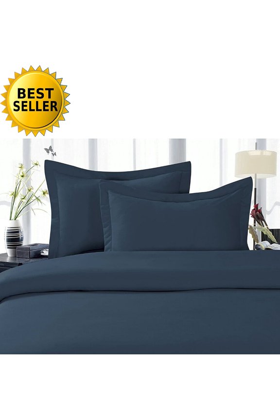 Celine Linen Best, Softest, Coziest Duvet Cover Ever! 1500 Series Egyptian Quality Luxury Super Soft WRINKLE FREE 3-Piece Duvet Cover Set , Full/Queen, Navy Blue