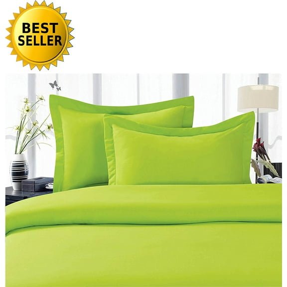Celine Linen Best, Softest, Coziest Duvet Cover Ever! 1500 Series Luxury Super Soft WRINKLE FREE 3-Piece Duvet Cover Set , Full/Queen, Lime