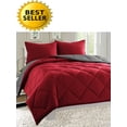 thumbnail image 1 of Celine Linen Down Alternative 3pc Comforter Set-Full/Queen, Red/Gray, 1 of 1