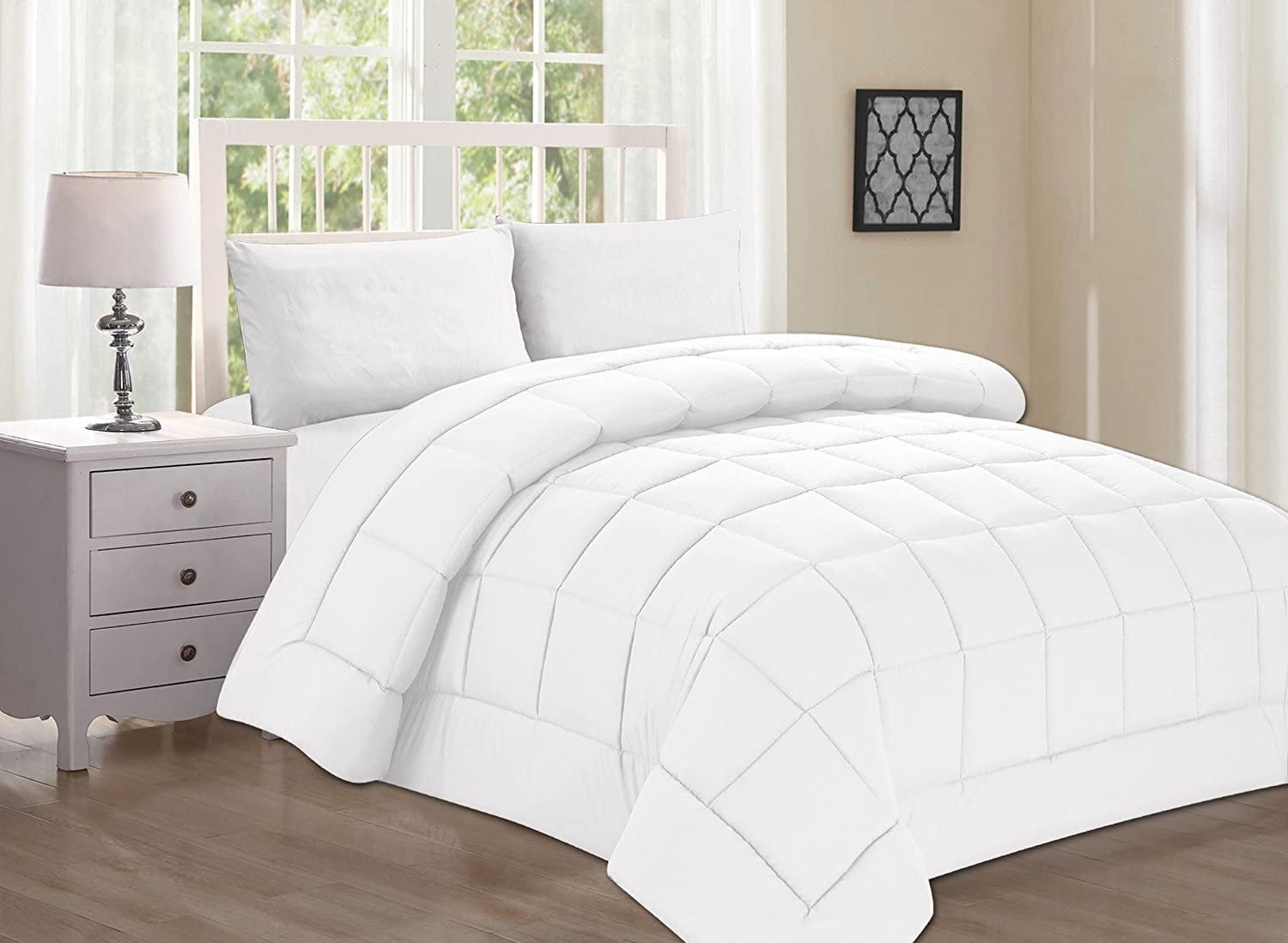 Celine Linen Down Alternative Double-Filled Comforter King/Cal King , White