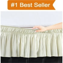 Celine Linen Elegant Cream Ruffled Microfiber Wrap Around Bed Skirt, Twin/Full (1 Count)