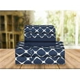 thumbnail image 1 of Celine Linen Holiday Gift Bloomingdale Pattern 1500 Series Percale Wrinkle and Fade Resistant (6-Piece) Bedding Set California King Navy Blue, 1 of 3