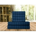thumbnail image 1 of Celine Linen Holiday Gift Dobby Stripe 1500 Series Percale Wrinkle and Fade Resistant (6-Piece) Bedding Set, California King, Sapphire Blue, 1 of 3