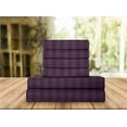 thumbnail image 1 of Celine Linen Holiday Gift Dobby Stripe 1500 Series Percale Wrinkle and Fade Resistant (6-Piece) Bedding Set, King, Sangria Purple, 1 of 3