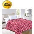 thumbnail image 1 of Celine Linen®- Luxury Micro-Fleece Ultra Plush Cube Pattern - All Season Blanket, Full/Queen, Burgundy, 1 of 1