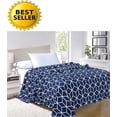 thumbnail image 1 of Celine Linen®- Luxury Micro-Fleece Ultra Plush Cube Pattern - All Season Blanket, Full/Queen, Navy Blue, 1 of 1