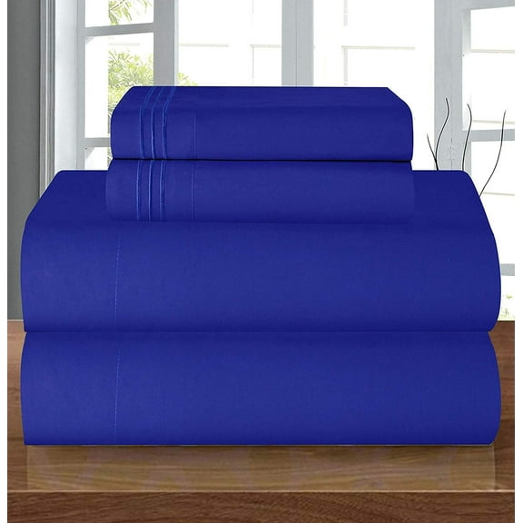 Celine Linen Series Microfiber 4-Pc Sheet Set King, Royal